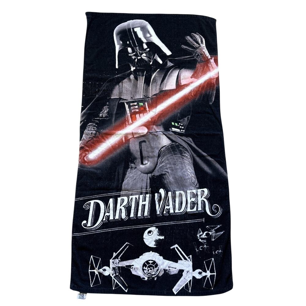 Vintage 1996 Star Wars Darth Vader Beach Towel Lucasfilm Death Star 90s Cotton